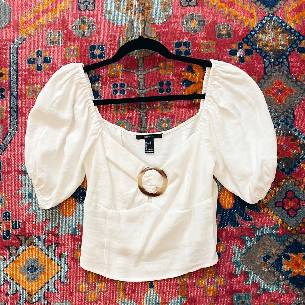 White cropped top